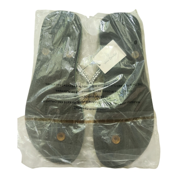 Vera Bradley Flip Flops Size Large (8–9) Blue Green Mosaic New in Bag - Picture 3 of 5